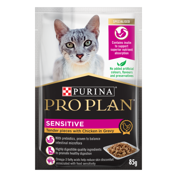 PRO PLAN Adult Sensitive Chicken in Gravy Wet Cat Food 85g x 12